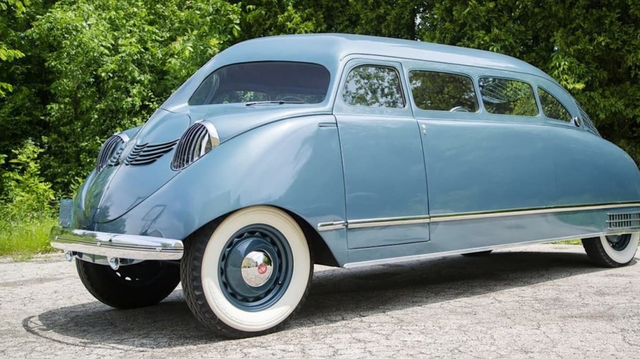 Blue Stout Scarab. This first minivan was also the original ugly car.