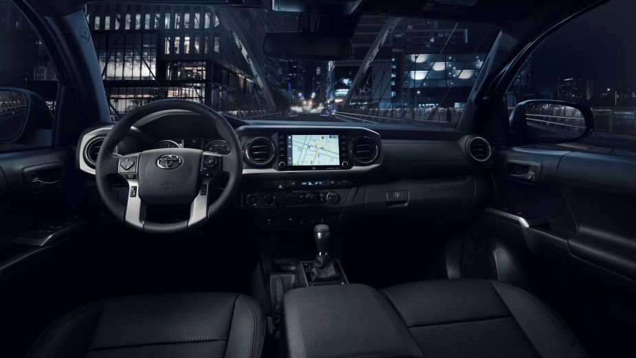 black interior of a 2023 Toyota Tacoma is a reason the 2024 model is worth the wait.