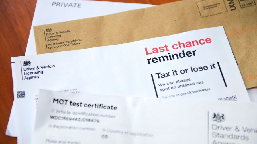 Car test and tax paperwork received through the mail