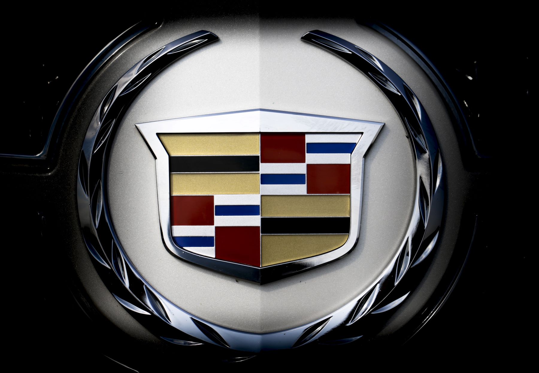 The Cadillac brand logo seen in Ankara, Turkey