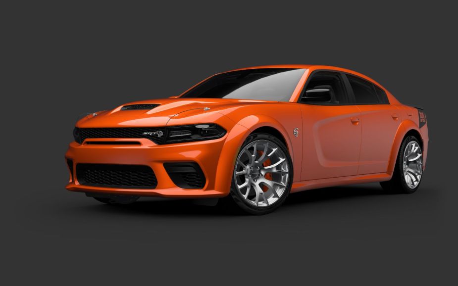 An orange 2023 Dodge Charger "Last Call" muscle car model