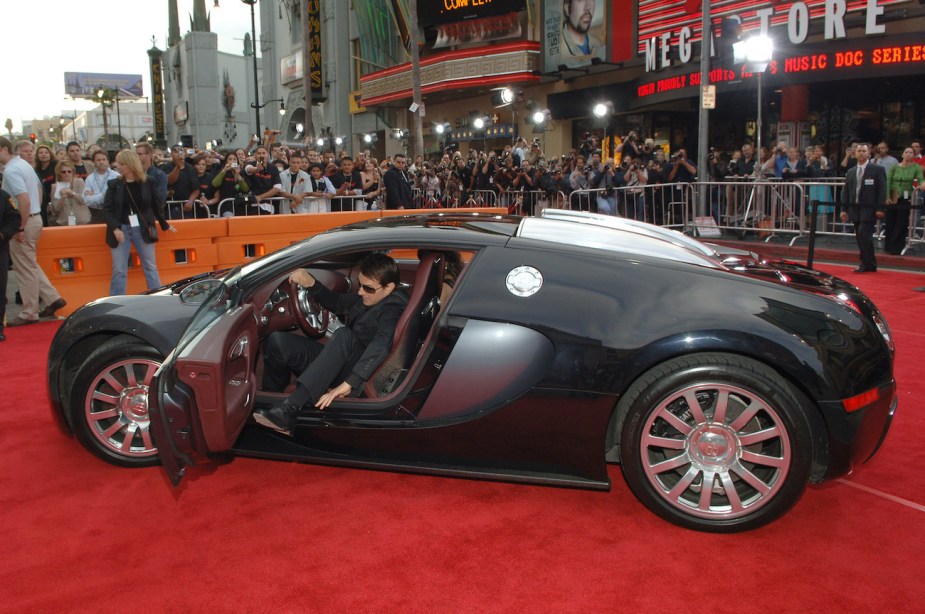 Tom cruise in a Bugatti Veyron