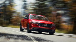 The Honda Accord Hybrid in Red