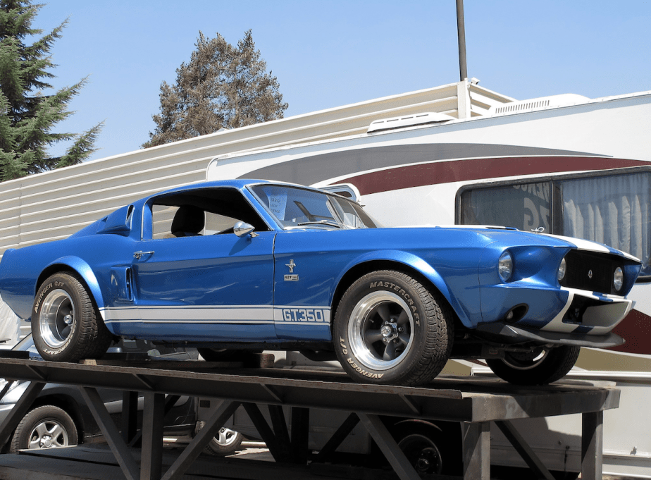1967 Ford Mustang Shelby GT 350 on a trailer