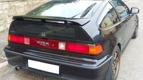 Rear view of a black Honda CR-X