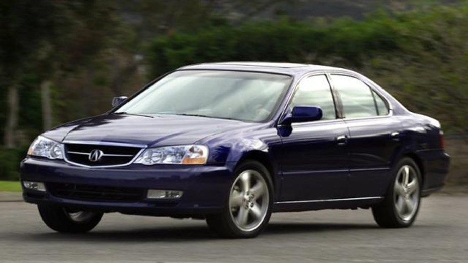 Blue 2003 Acura TL. This vehicle came equipped with the faulty and dangerous Takata airbag.