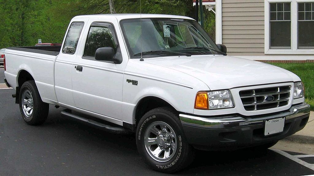 Ford's midsize truck, the 2003 Ranger sits in the street.