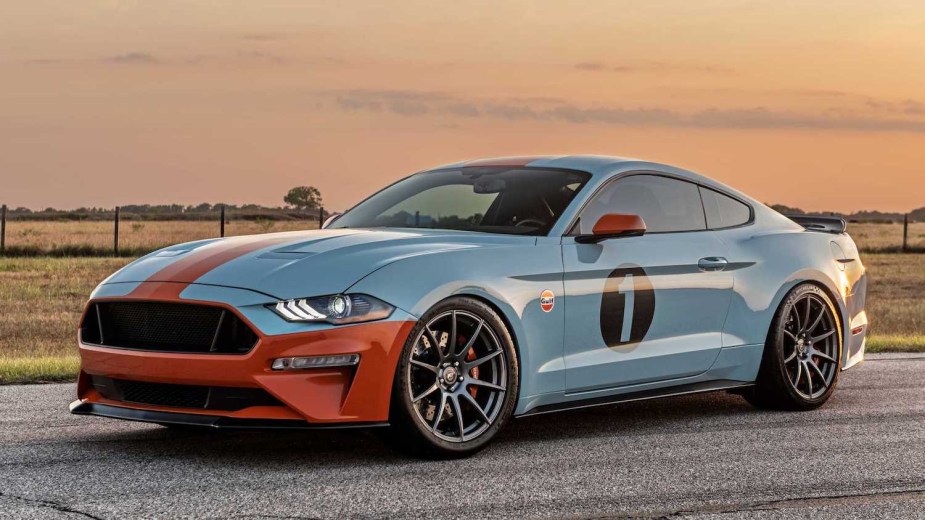 Promo photo of a 2020 Ford Mustang GT Heritage Edition built by Brown Lee performance.