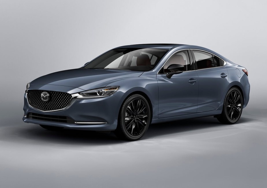 A gray used Mazda6 shows off its 6 series styling, including a stylish fascia. 