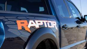 The back of a 2023 Ford Raptor R parked outdoors.