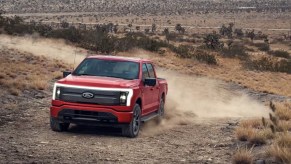 The 2023 Ford F-150 Lightning Lariat off-roading