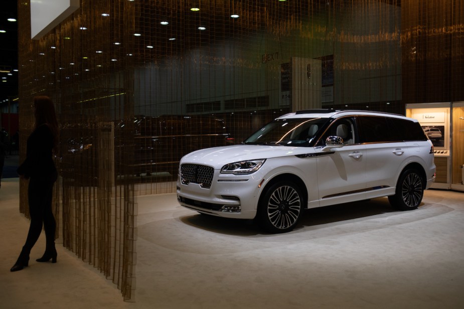 A 2023 Lincoln Aviator, which is one o the best luxury third-row SUVs on the market. 