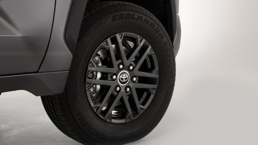 A 2023 Toyota Tundra tire, which is one of the best trucks to buy.