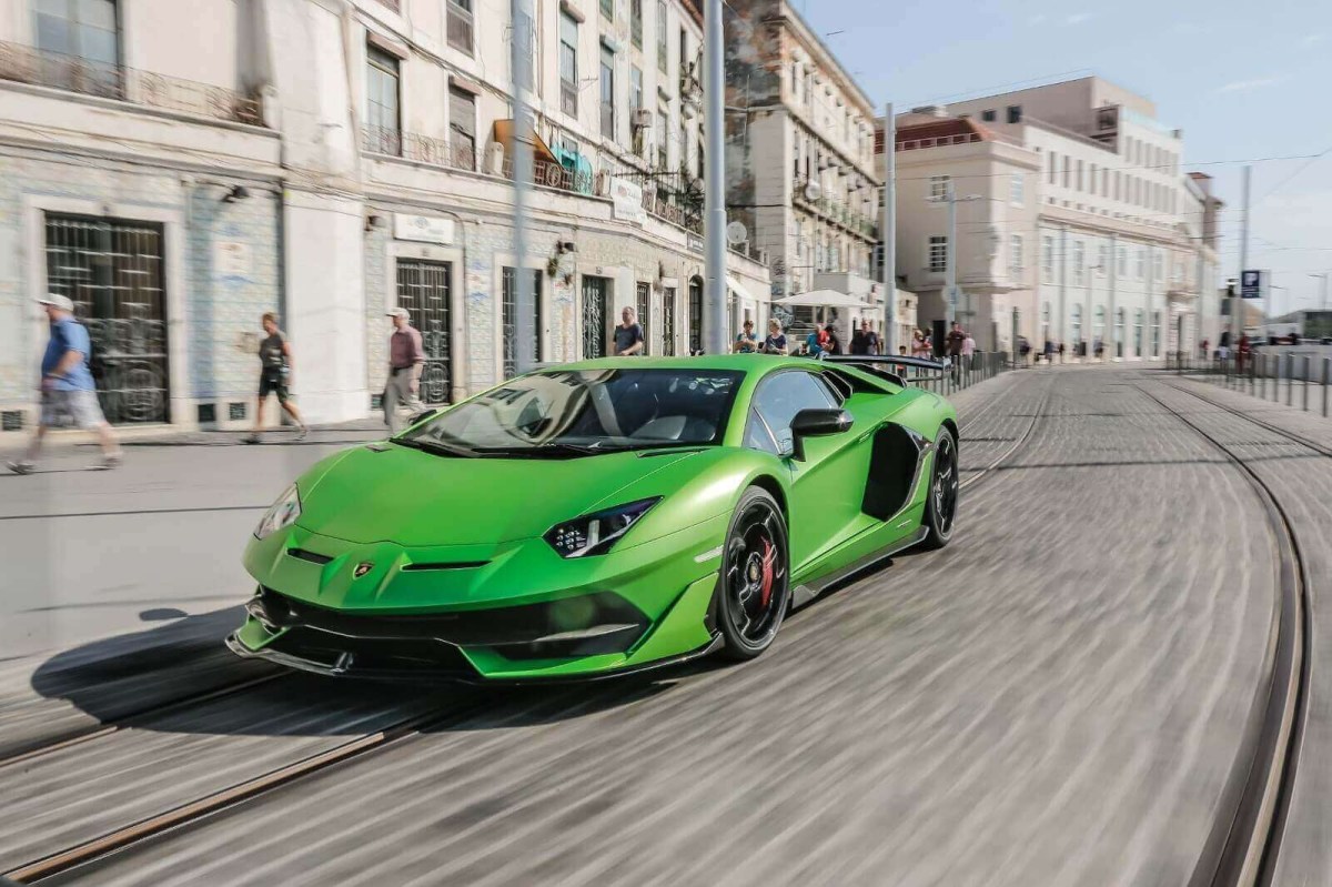 The current Lamborghini Aventador in green