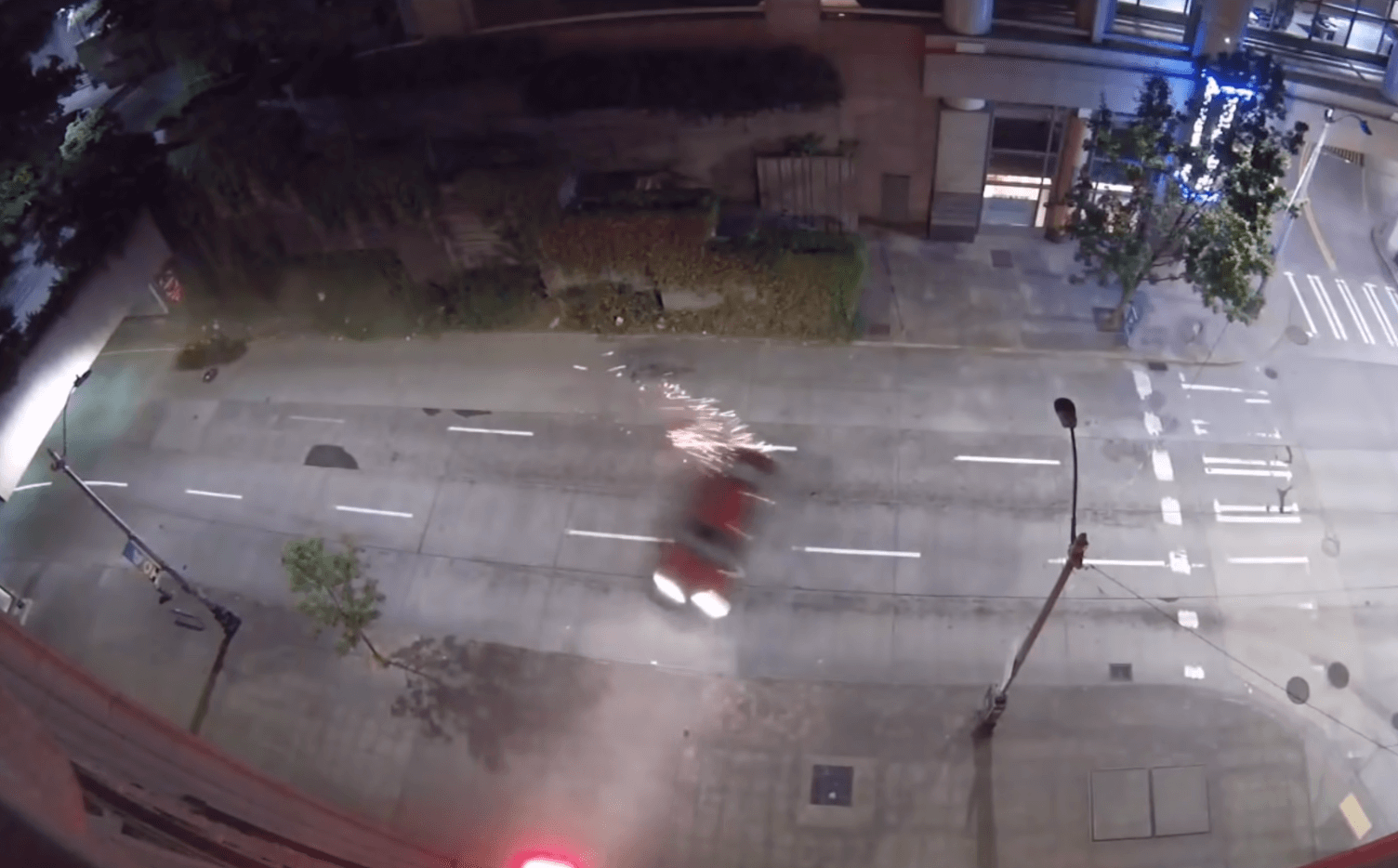 Screen shot from a video of an intersection in Seattle, WA