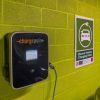 A ChargePoint electric charging station in an underground car park in Newbury, Berkshire, England, U.K.
