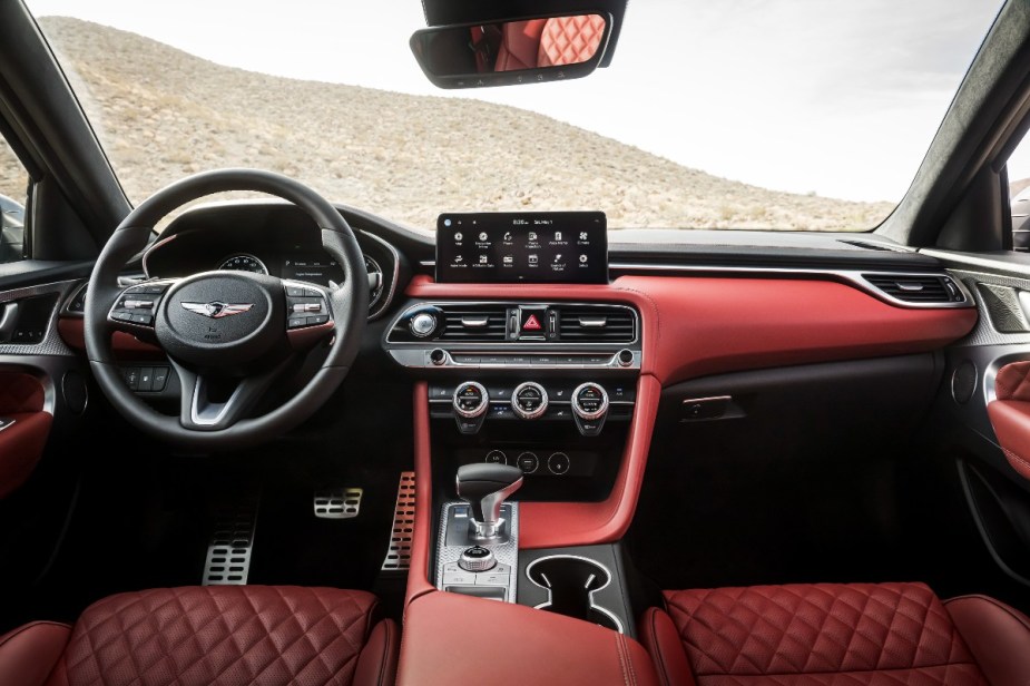 The Genesis G70 luxury interior beats the Hyundai Sonata N-Line