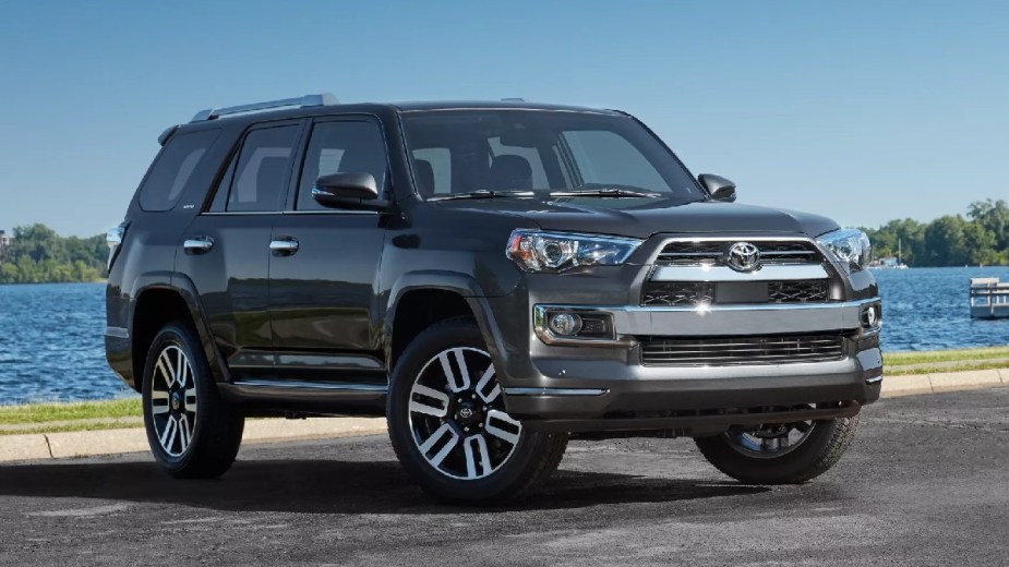Front angle view of gray 2023 Toyota 4Runner midsize SUV