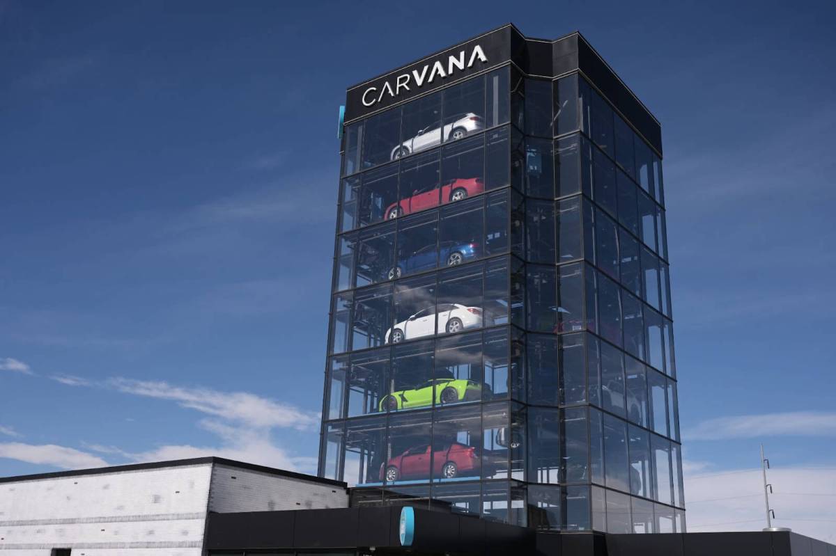 A Carvana car vending machine
