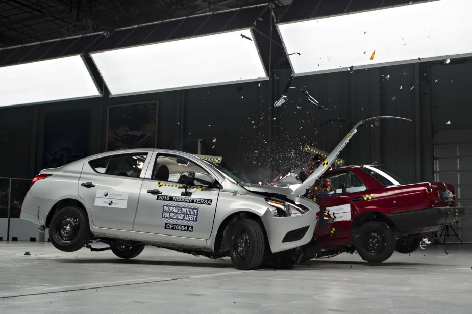 IIHS Top Safety Pick award crash testing a Nissan Altima