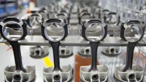 Mercedes-AMG engine piston production at a factory in Affalterbach, Baden-Württemberg, Germany
