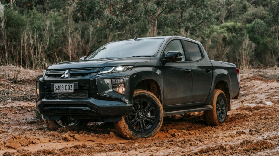 A Mitsubishi truck, the Triton shows off ruggedness as a small pickup.