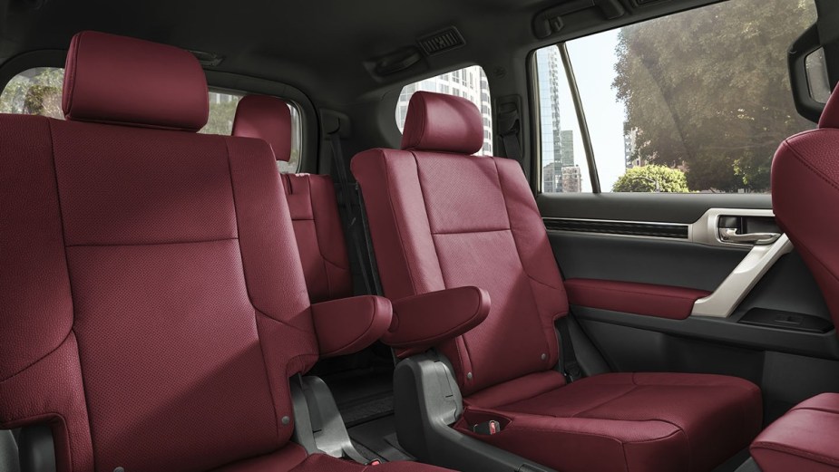 Seats in 2023 Lexus GX, showing how Consumer Reports named it most reliable new SUV, not a Toyota or Honda