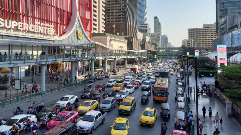 Traffic in Rachaprasong is a representation of the population density in some inner-city areas