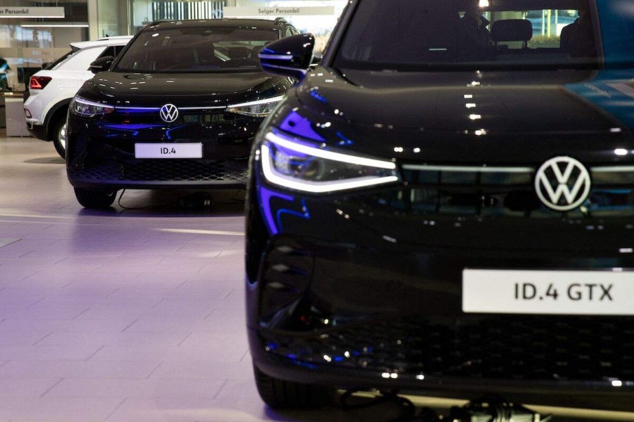 Volkswagen ID.4 parked indoors. 