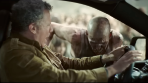 Will Ferrell being bit by a zombie in a Super bowl Commercial for GM