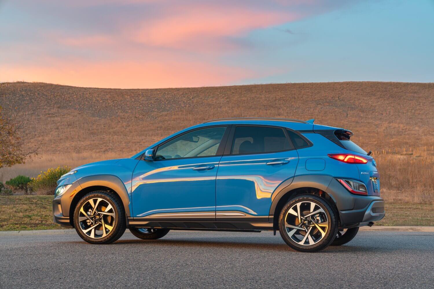 The best SUVs for new drivers include this blue 2023 Hyundai Kona