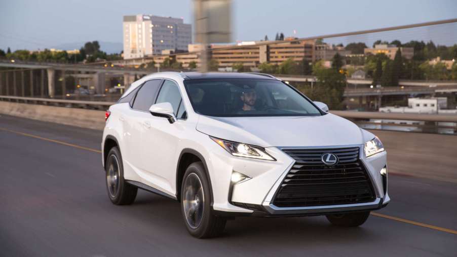 A better used luxury SUV from 2019 is this white Lexus RX