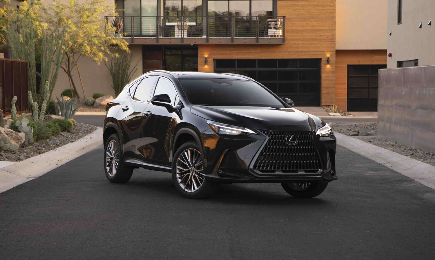 The highest rated SUVs under $50,000 include this black Lexus NX