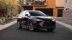 The highest rated SUVs under $50,000 include this black Lexus NX