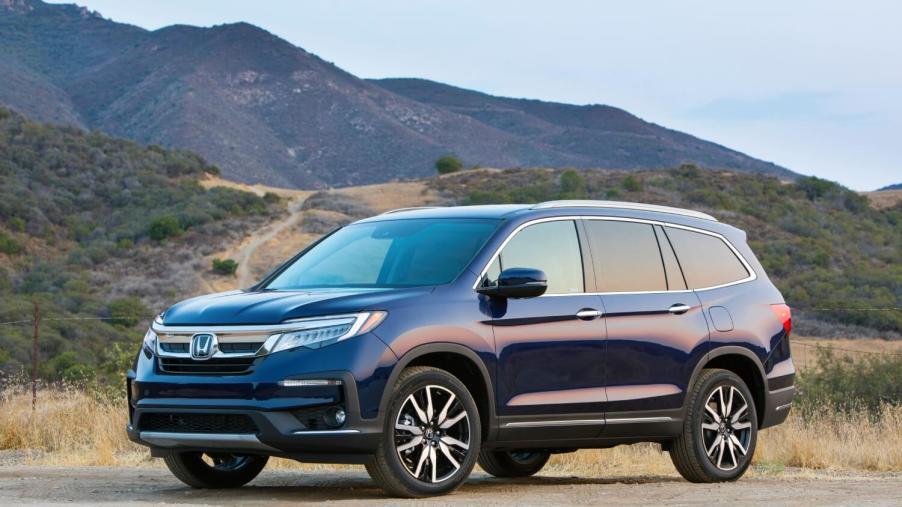 The safest crossover SUVs for families include this 2022 Honda Pilot