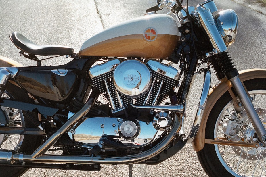 close up on a custom Harley-Davidson Sportster