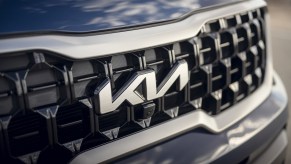 Kia Telluride grille, one of the top rated Kia models.