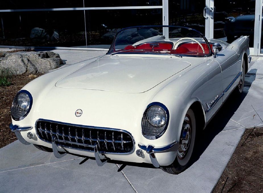 A 1953 Chevy Corvette C1 shows off its roadster styling.