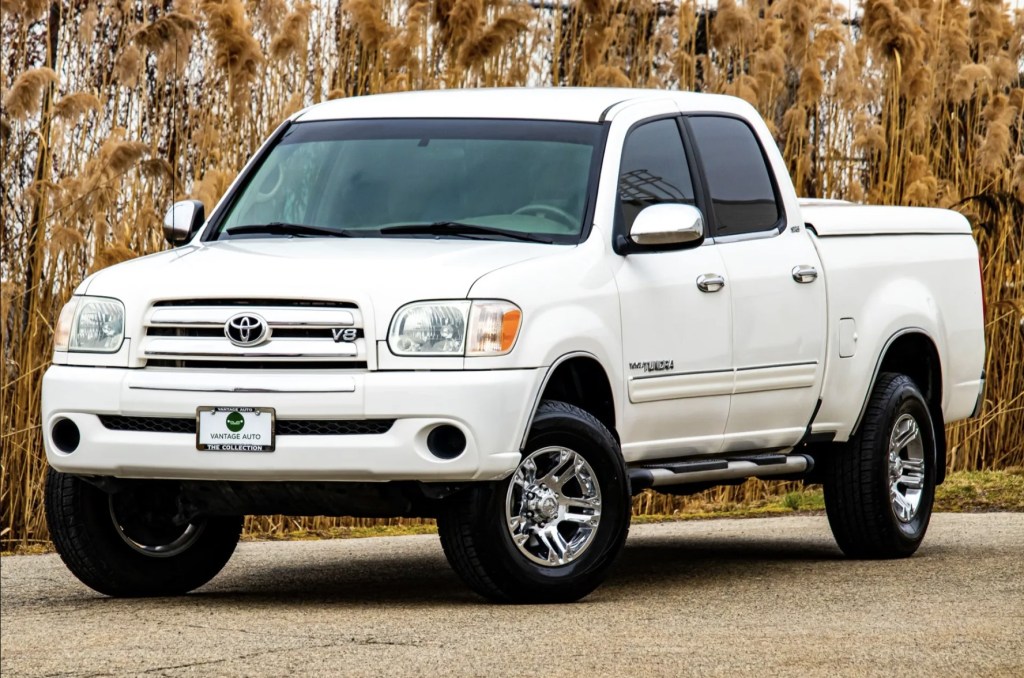 The 2005 Toyota Tundra on a dirt road