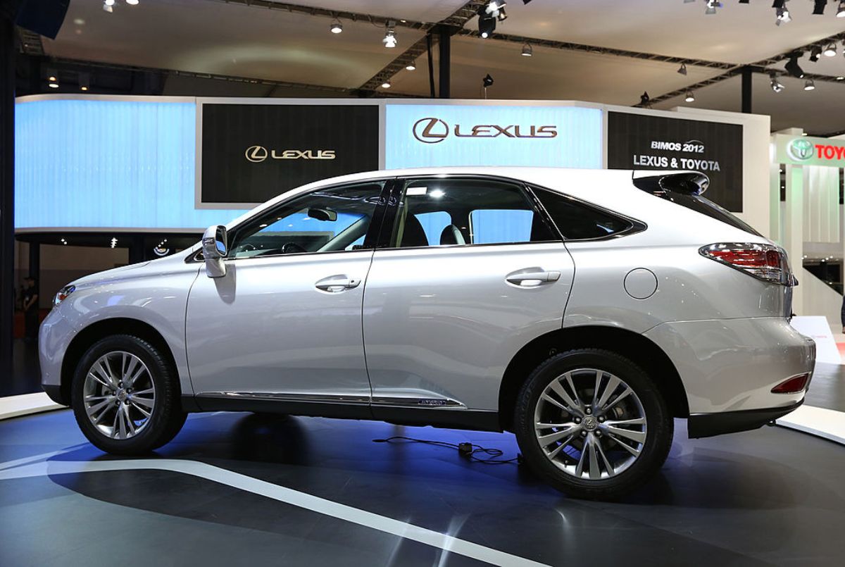 A 2012 Lexus RX on display at an auto show.