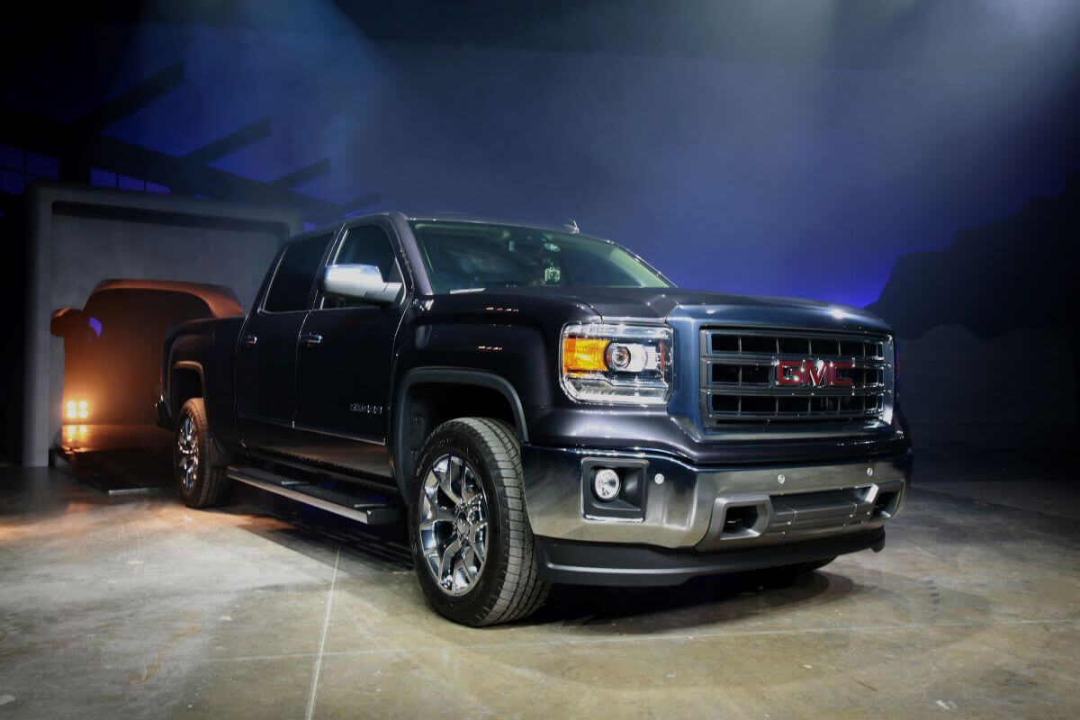 The debut of the 2014 GMC Sierra 1500 full-size pickup truck by General Motors in Pontiac, Michigan
