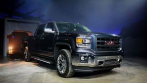 The debut of the 2014 GMC Sierra 1500 full-size pickup truck by General Motors in Pontiac, Michigan