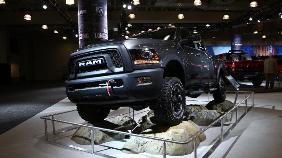 The 2017 Ram 1500 is on display, it could be a good used truck.