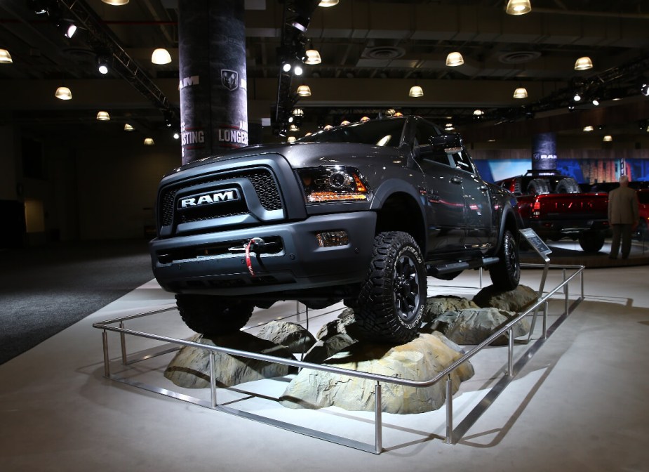The 2017 Ram 1500 is on display, it could be a good used truck.