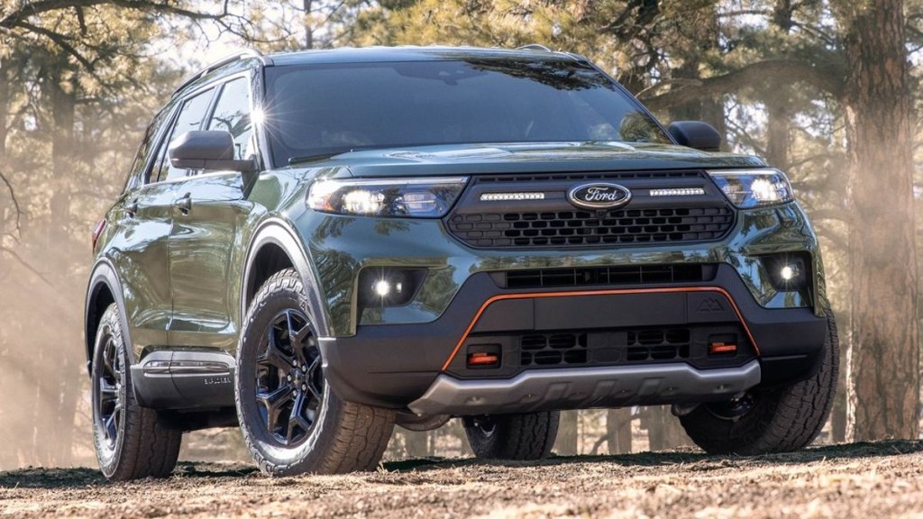 2021 Ford Explorer Timberline on a Forest Trail