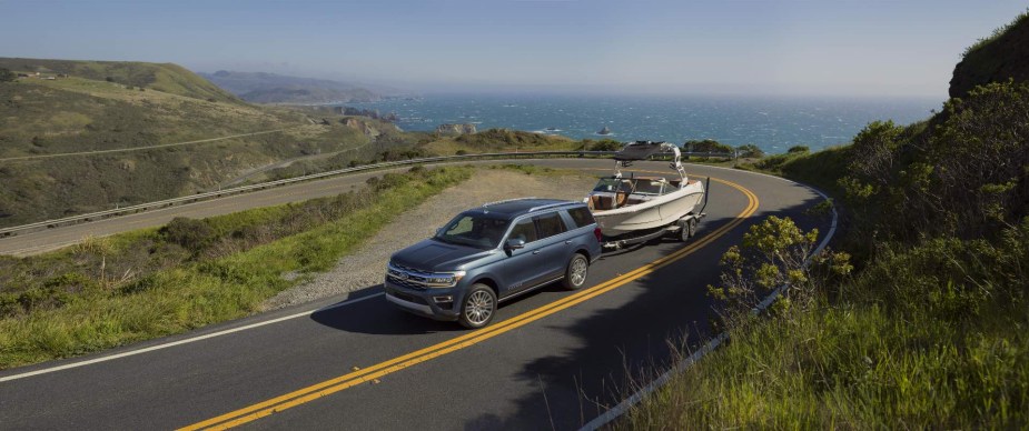 2023 Ford Expedition towing on a road 