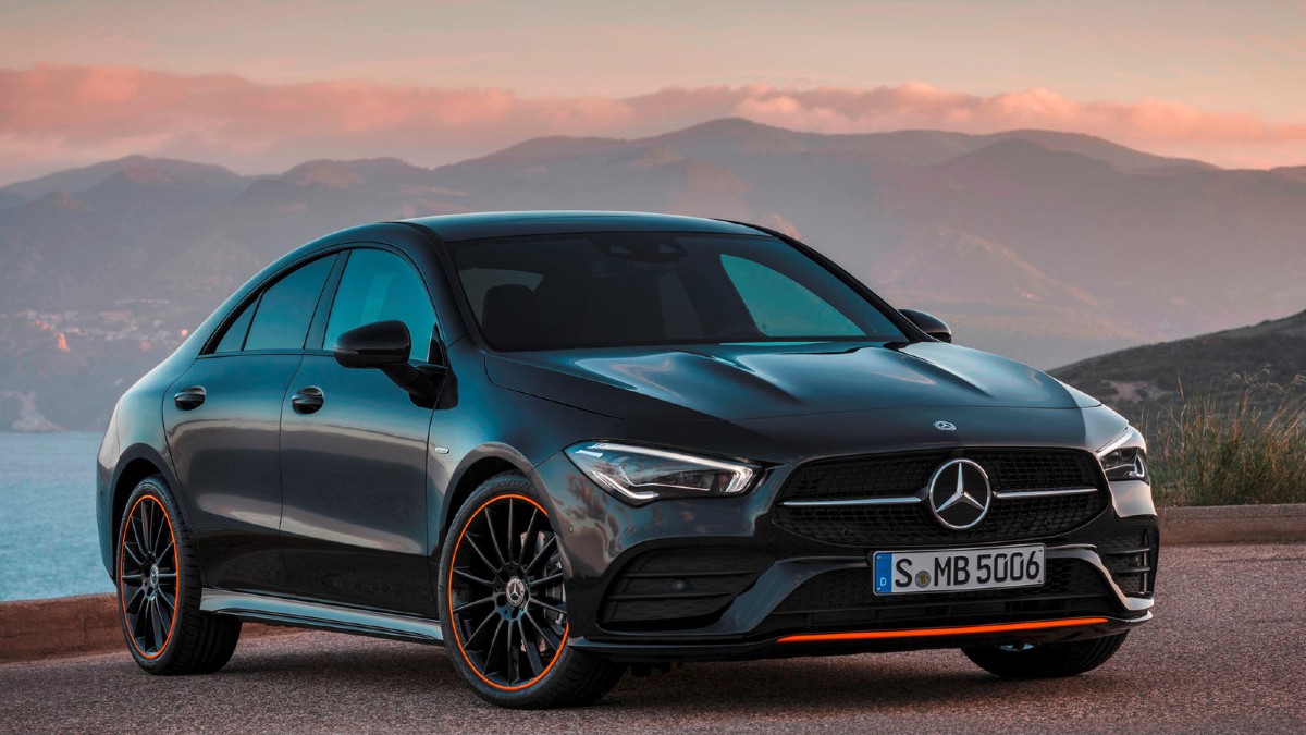 2023 Mercedes-Benz CLA with a Mountain Sunset Landscape