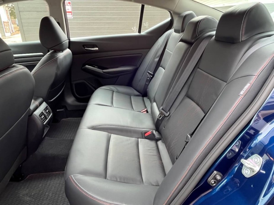 The rear seat area of the 2023 Nissan Altima
