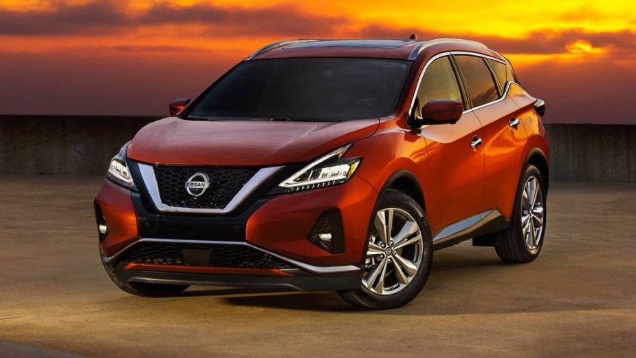 2023 Nissan Murano Posed with a Sunset Background - The Murano is the most reliable midsize SUV according to J.D. Power