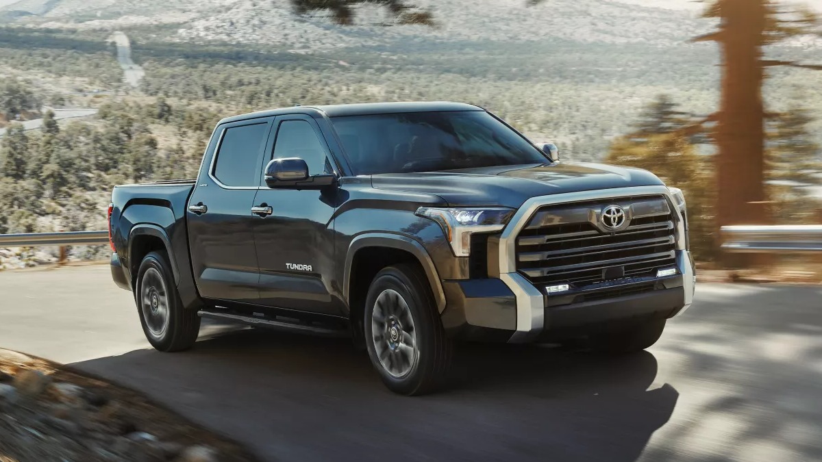 2023 Toyota Tundra, safest full-size truck, says IIHS, not Ford F-150, Ram 1500, or Chevy Silverado, driving on road